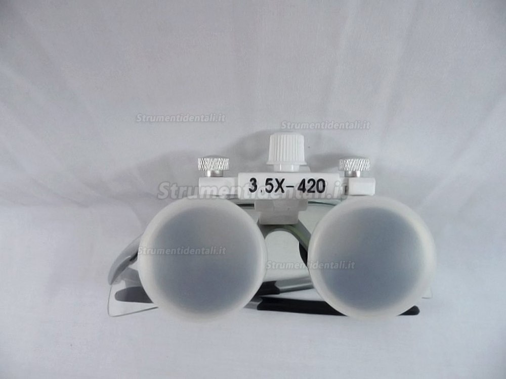 3,5x, 420 mm Occhiali binoculari dentista + luce per occhiali ingrandenti